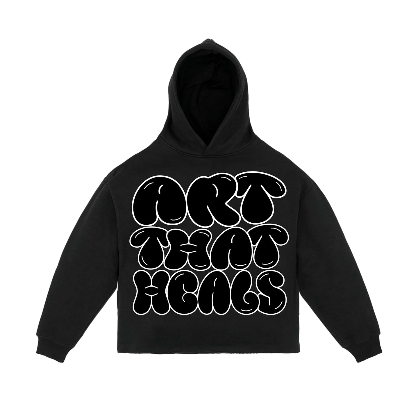 BUBBLE ART THAT HEALS CROP HOODIE