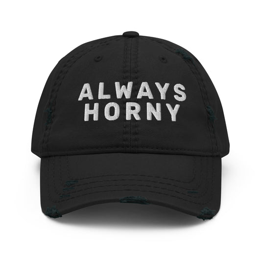 ALWAYS HORNY DISTRESSED DAD HAT