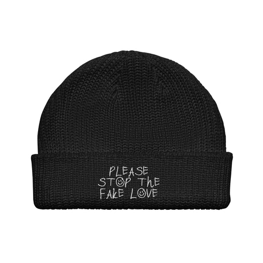 PLEASE STOP THE FAKE LOVE FISHERMAN BEANIE