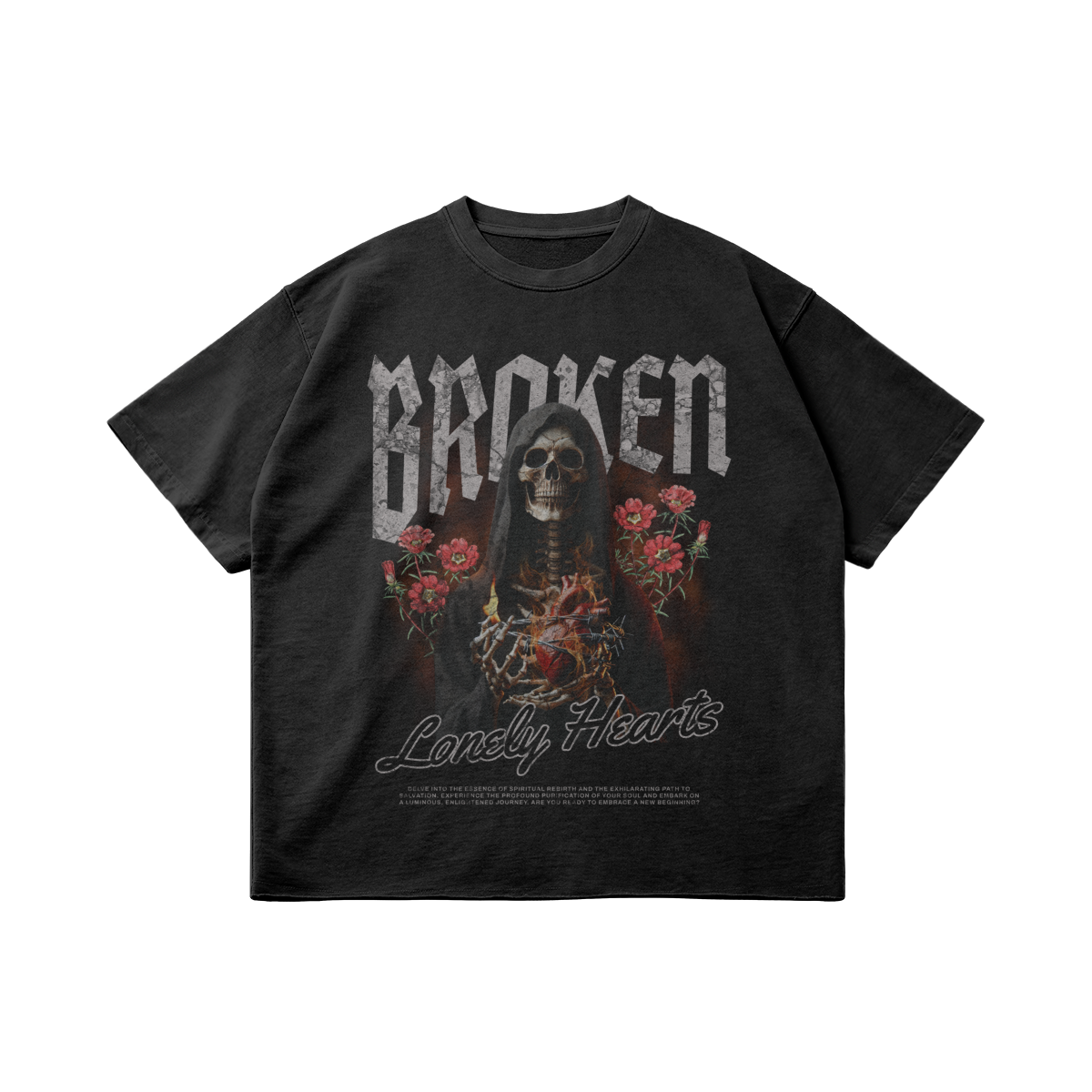 BROKEN HEARTS FADED BOXY TEE