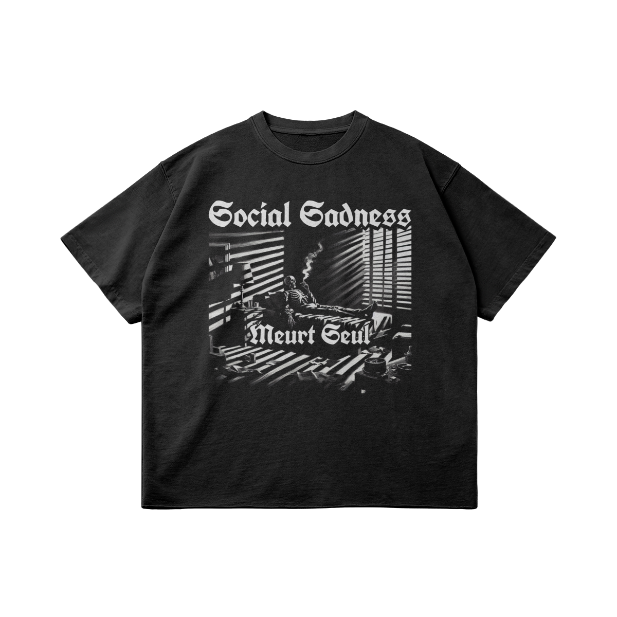 SOCIAL SADNESS FADED BOXY TEE