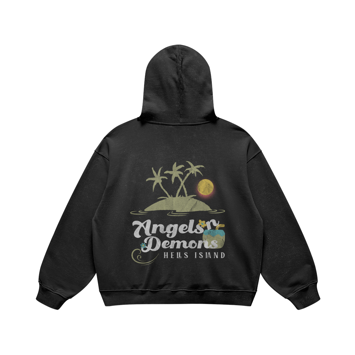 HELLS ISLAND SUPER HEAVYWEIGHT OVERSIZED RETRO HOODIE