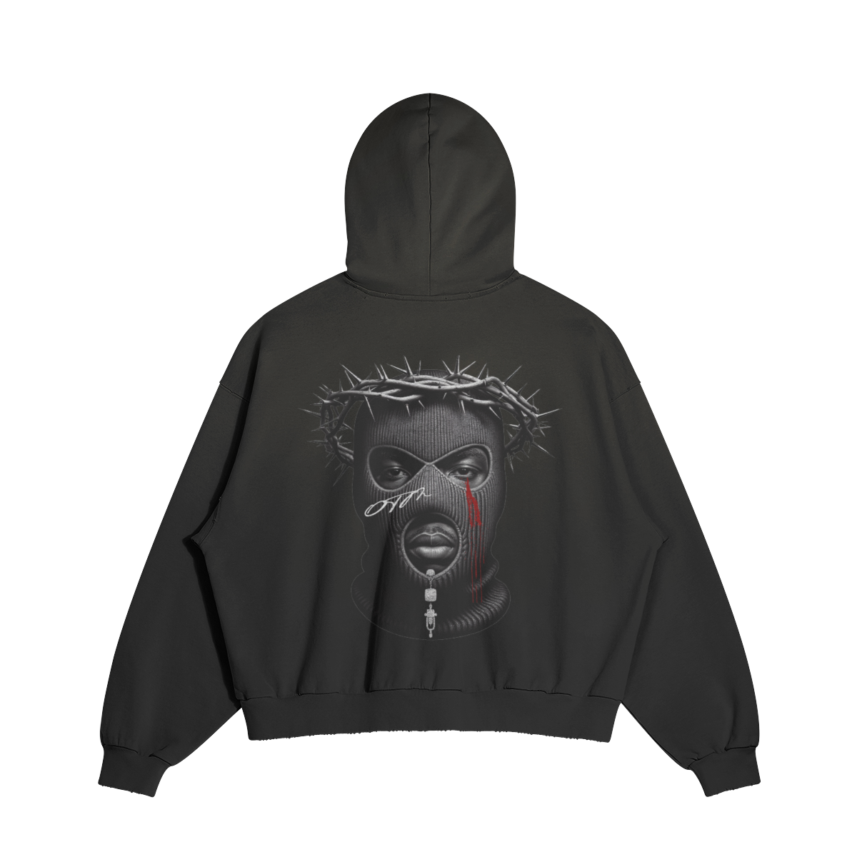 HOLY TRBL MKRS DISTRESSED HOODIE