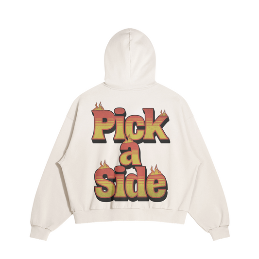 PICK A SIDE DISTRESSED HOODIE