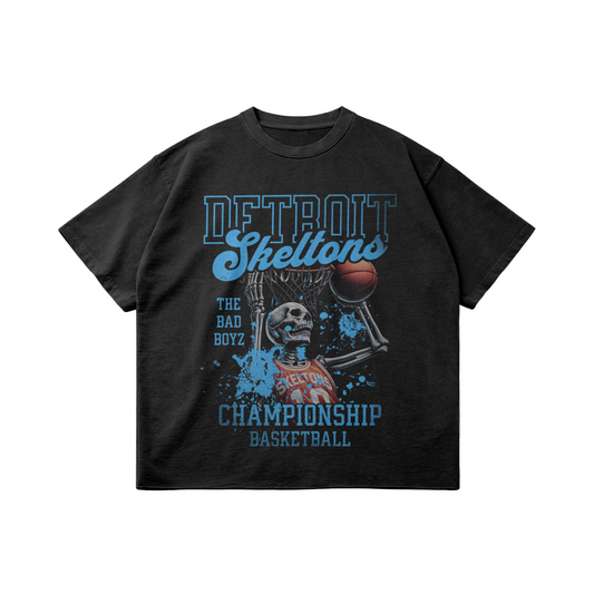 DETROIT SKELTONS FADED BOXY TEE