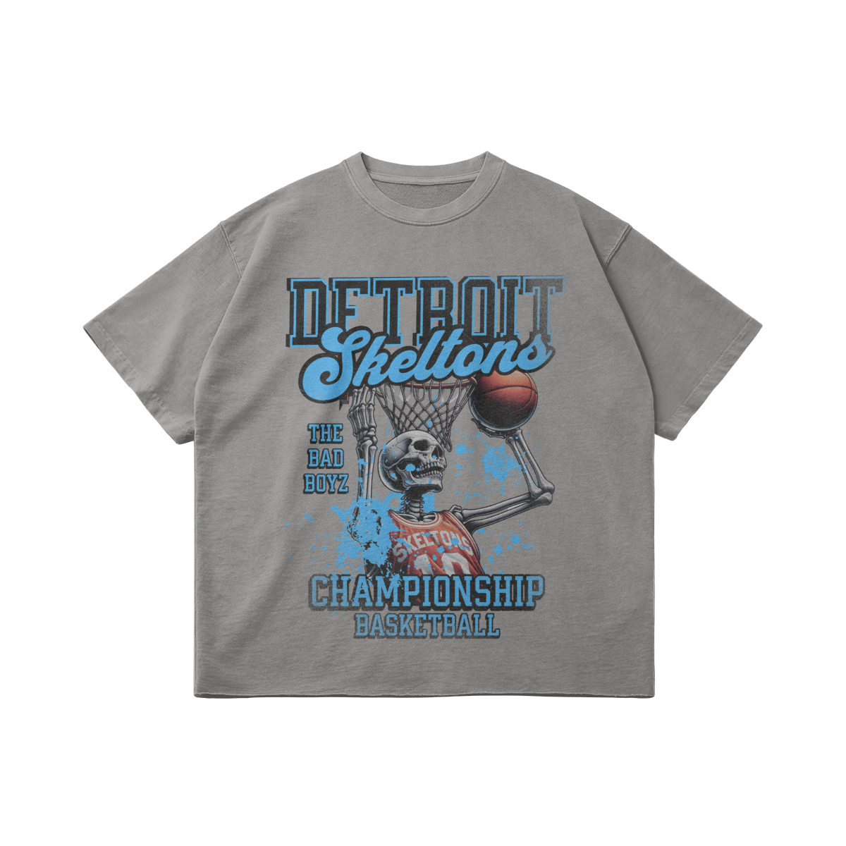 DETROIT SKELTONS FADED BOXY TEE