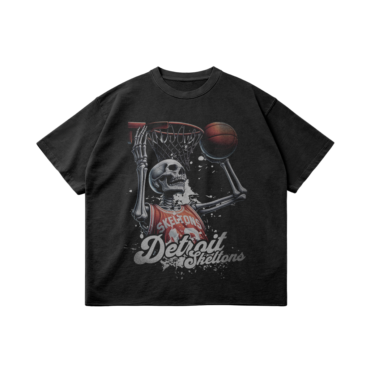 DETROIT SKELTONS FADED BOXY TEE