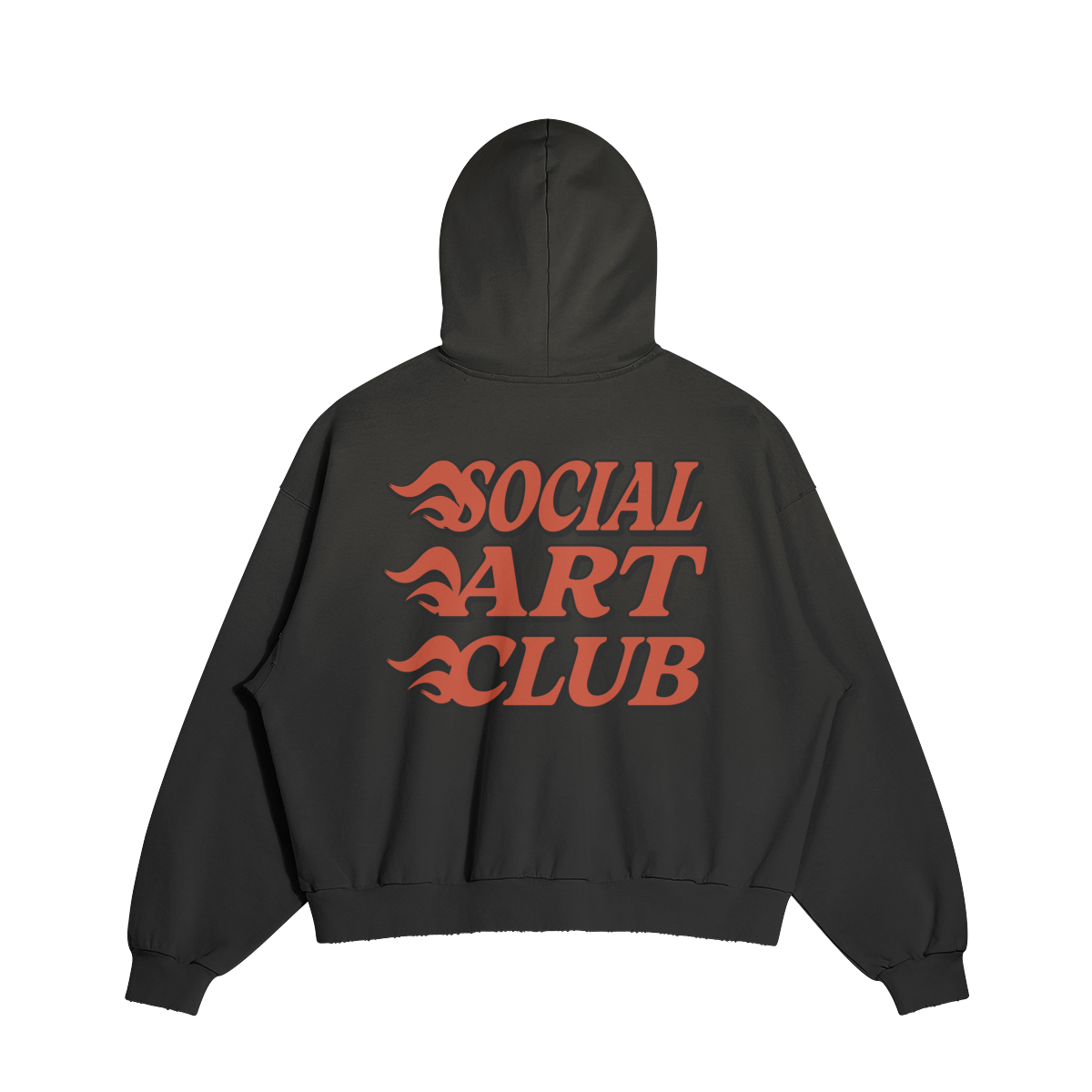 ART DEPT. SOCIAL ART CLUB DISTRESSED BOXY HOODIE