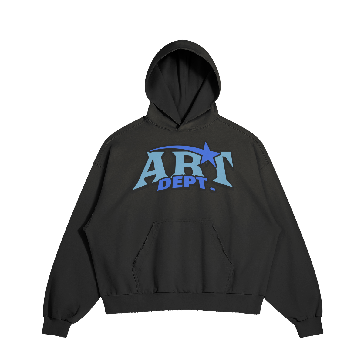 ART DEPT. SOCIAL ART CLUB DISTRESSED BOXY HOODIE