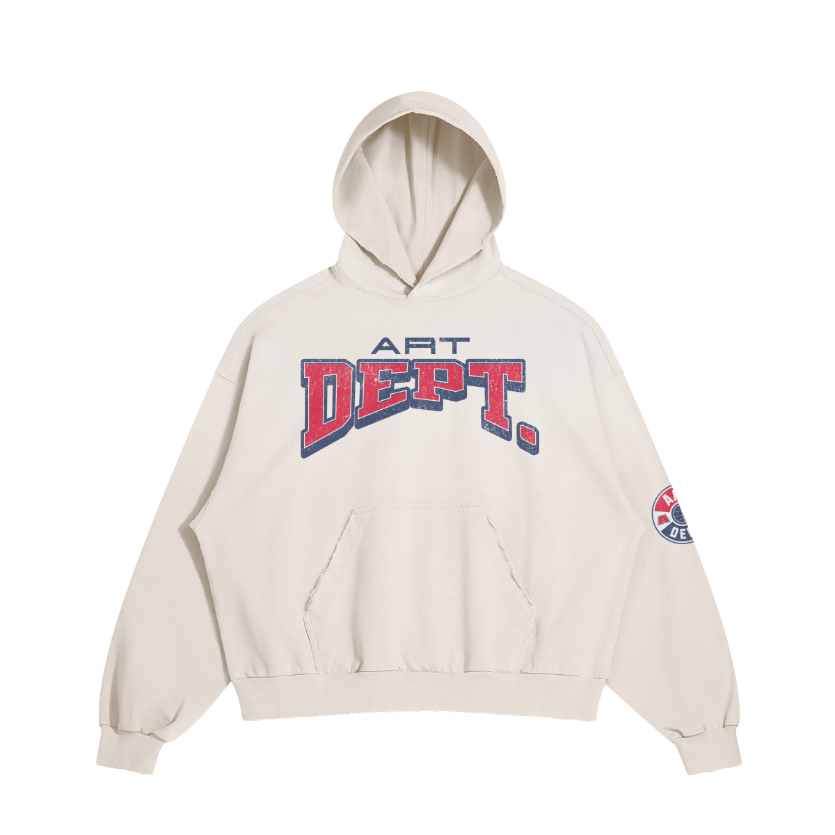 ART DEPT. SOCIAL ART CLUB DISTRESSED BOXY HOODIE