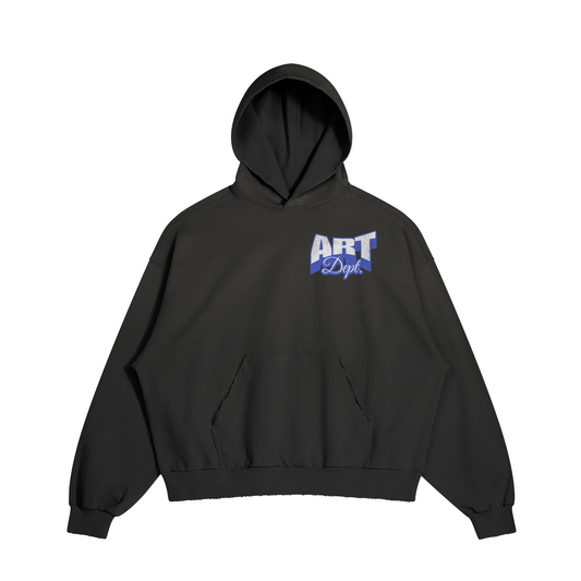 ART DEPT. SOCIAL ART CLUB DISTRESSED BOXY HOODIE