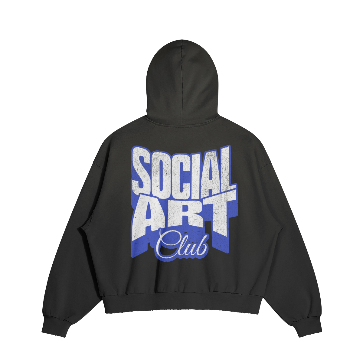 ART DEPT. SOCIAL ART CLUB DISTRESSED BOXY HOODIE