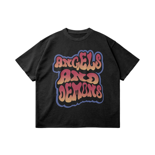 ANGELS AND DEMONS FADED BOXY TEE