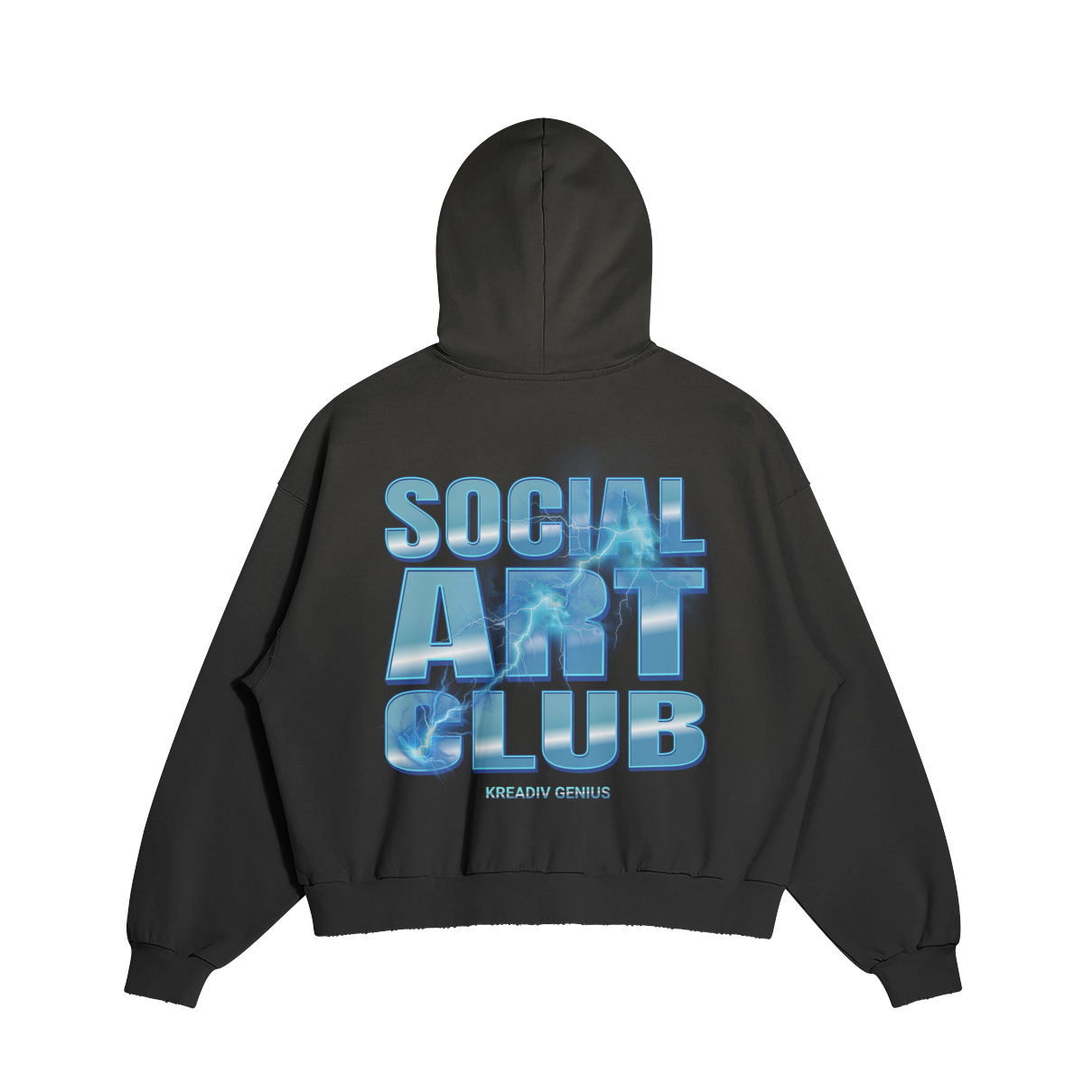 ART DEPT. SOCIAL ART CLUB DISTRESSED BOXY HOODIE