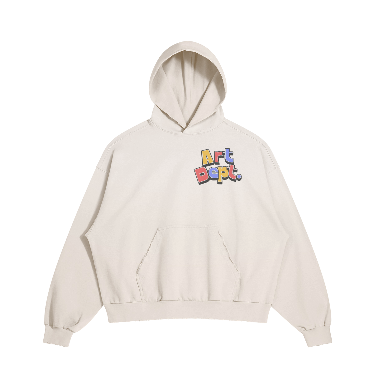 ART DEPT. SOCIAL ART CLUB DISTRESSED BOXY HOODIE