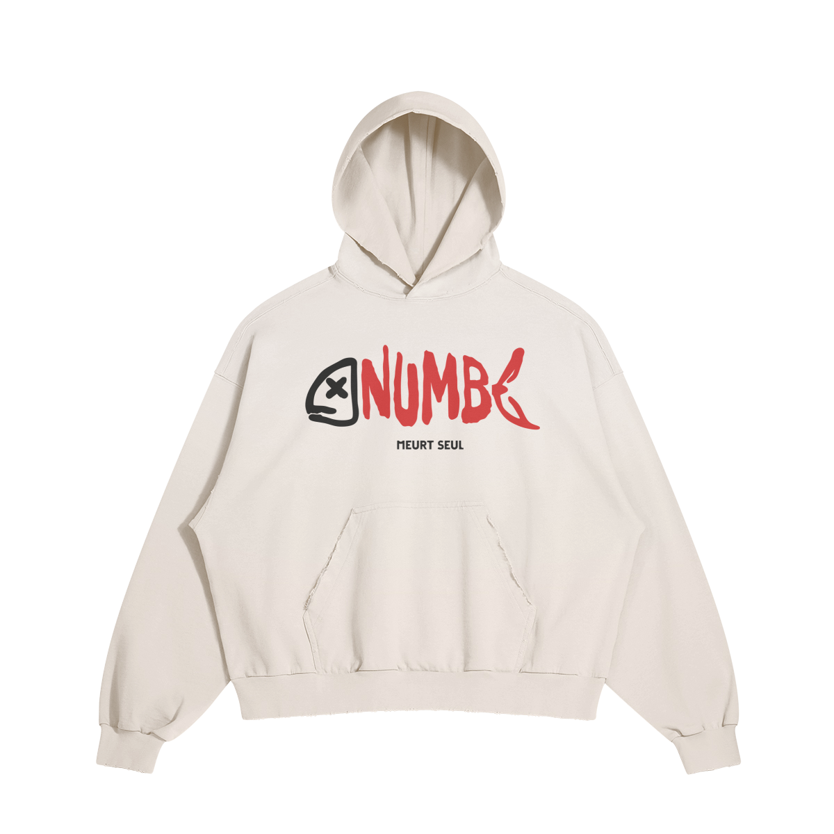 NUMB DISTRESSED BOXY HOODIE