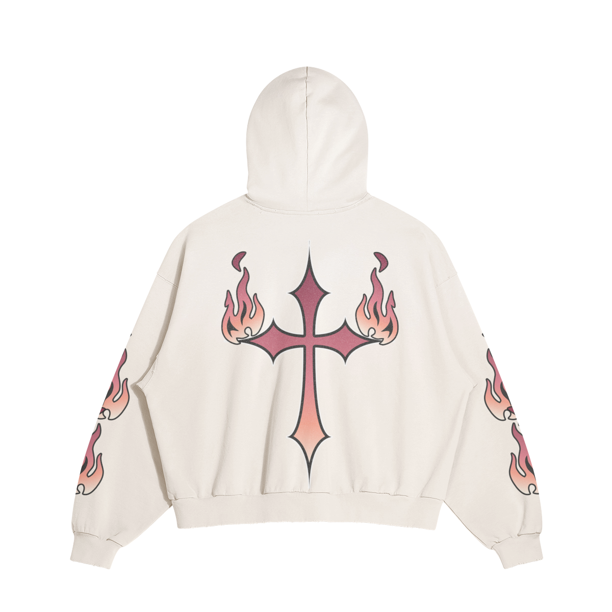 THE FIRE INSIDE DISTRESSED BOXY HOODIE