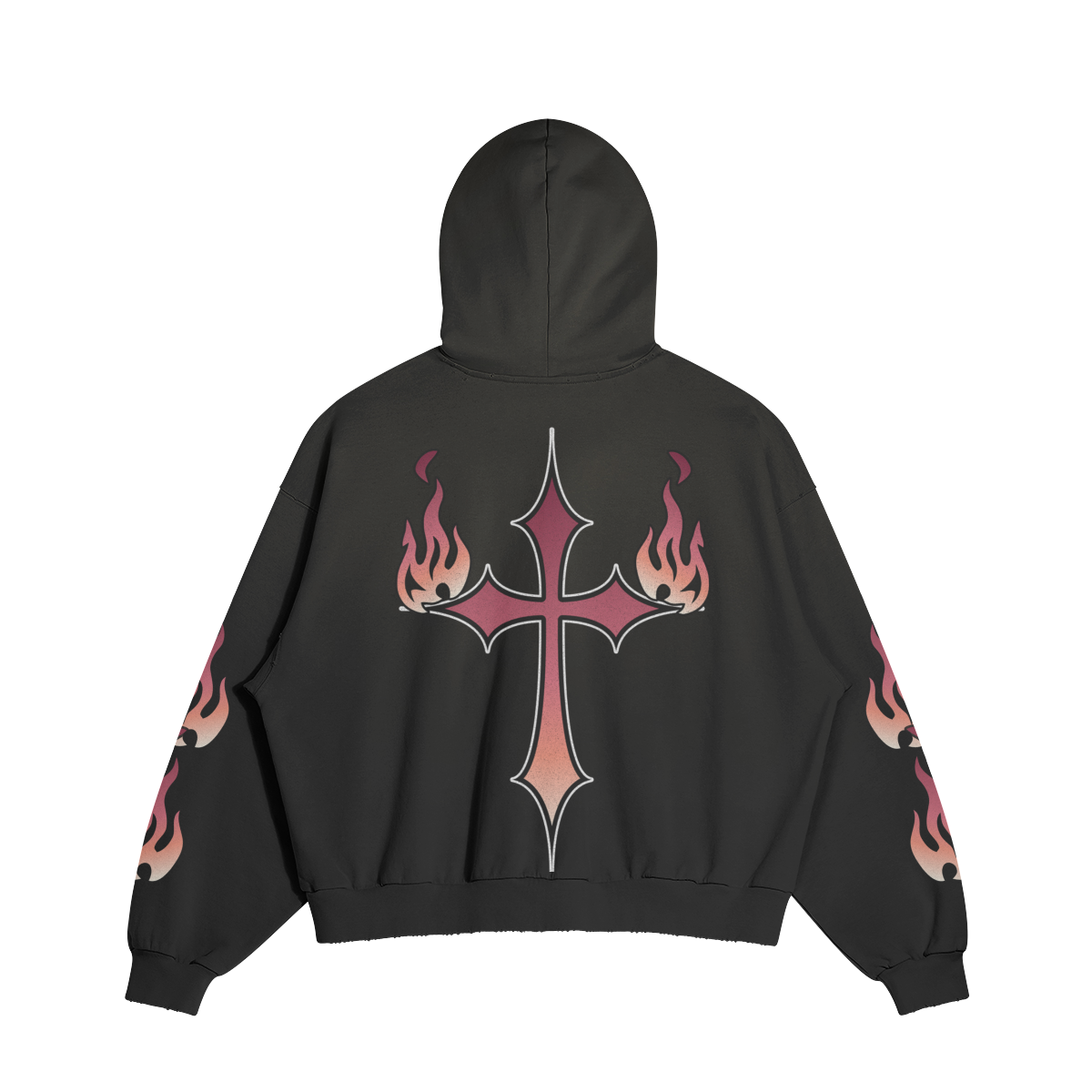 THE FIRE INSIDE DISTRESSED BOXY HOODIE